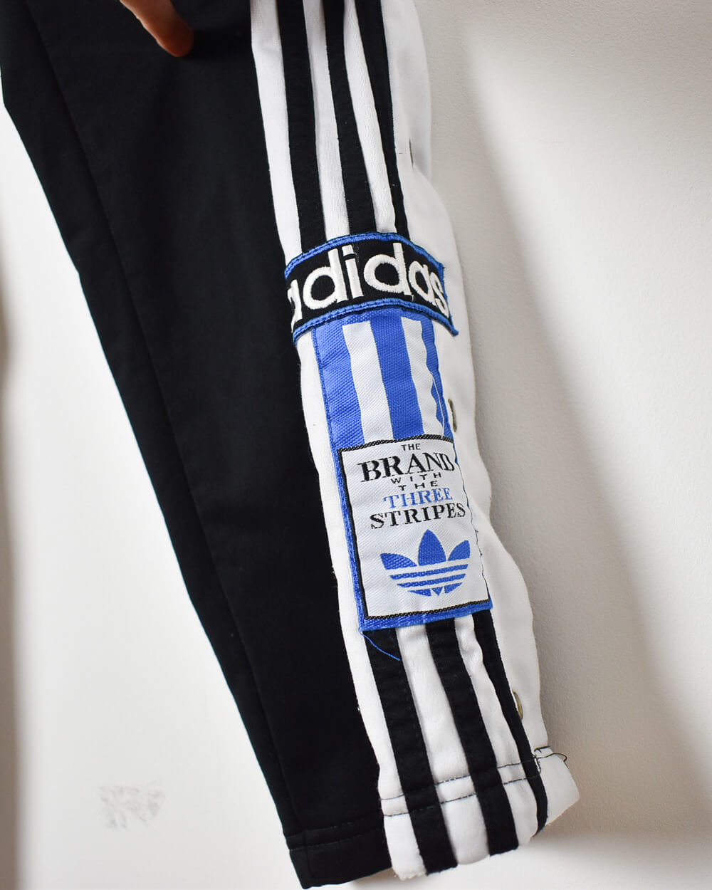 Black Adidas The Brand With Three Stripes Tracksuit Bottoms - W34 L28
