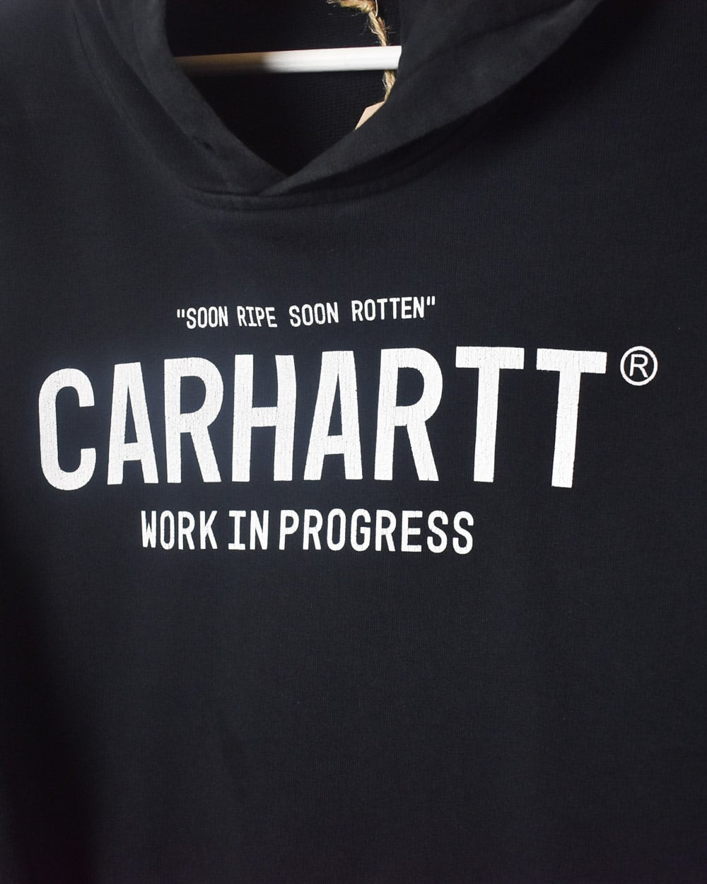 Black Carhartt Work In Progress Soon Ripe Soon Rotten Hoodie - Medium