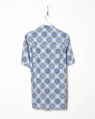 Blue Chaps Ralph Lauren Patterned Short Sleeved Shirt - Medium