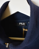 Navy Fila 1/4 Zip Colour Block Fleece - Large