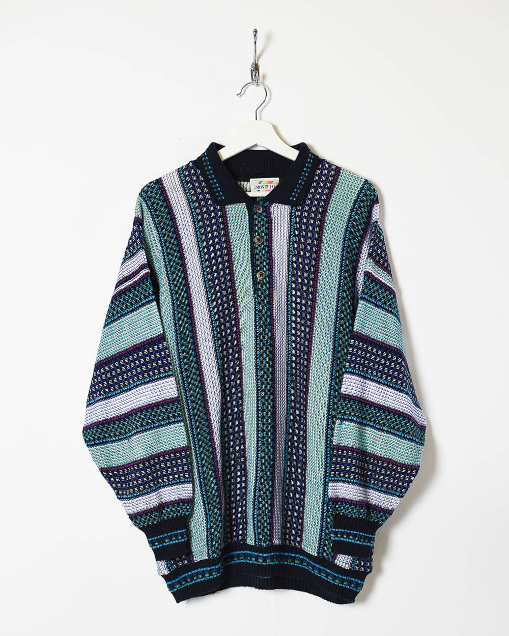 Navy Vintage Knitted Sweatshirt - Large