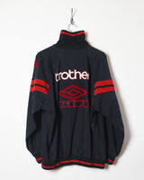 Vintage 90s Black Umbro Manchester City FC 1/4 Zip Pullover Drill