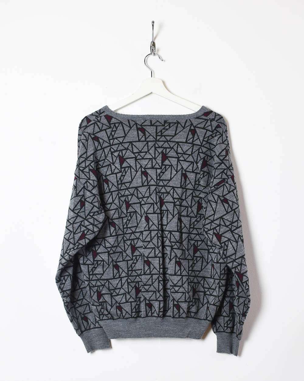 Grey Vintage Knitted Sweatshirt - Small