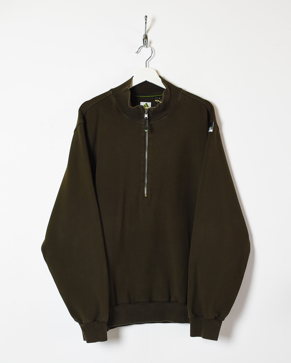 Khaki Adidas Equipment 1/2 Zip Sweatshirt - X-Large