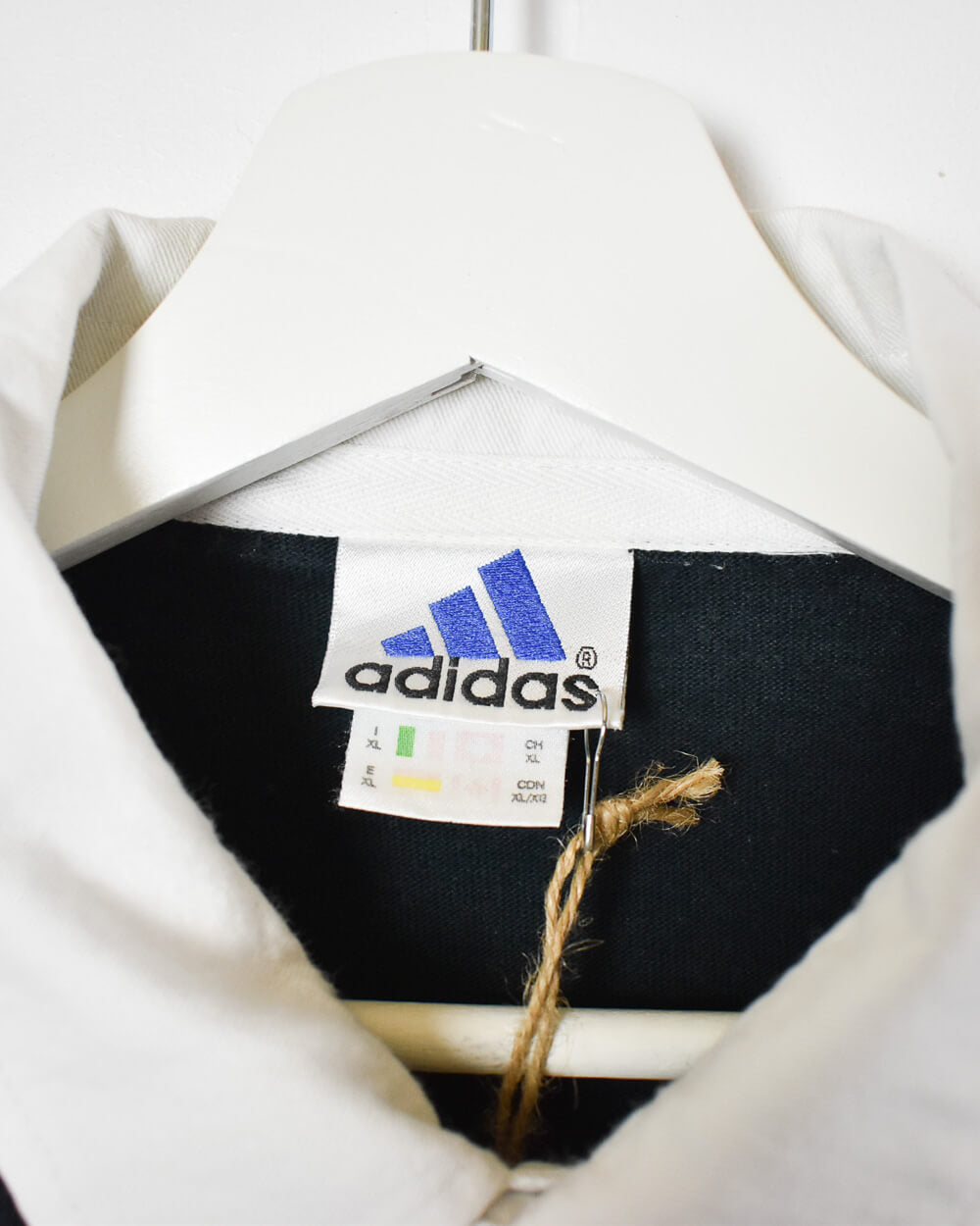 Black Adidas Cropped Rugby Shirt - X-Large