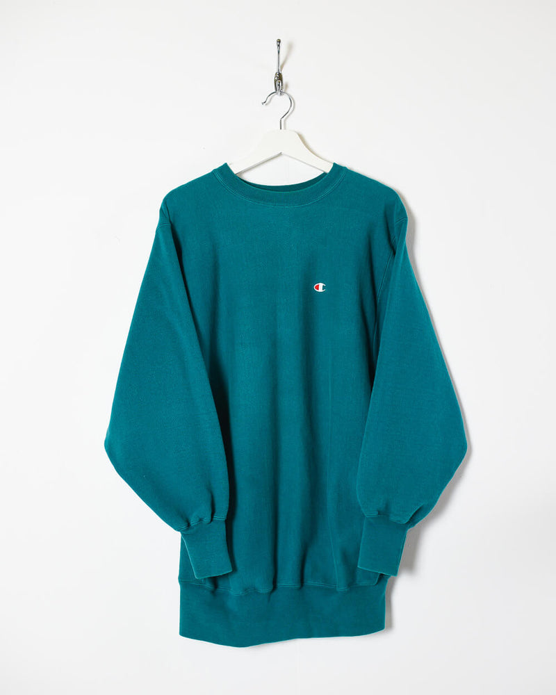 Vintage 90s Cotton Plain Blue Champion Reverse Weave Sweatshirt