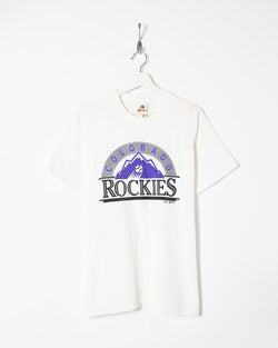 Vintage 1993 Colorado Rockies Baseball Purple 1990s T shirt Logo 7