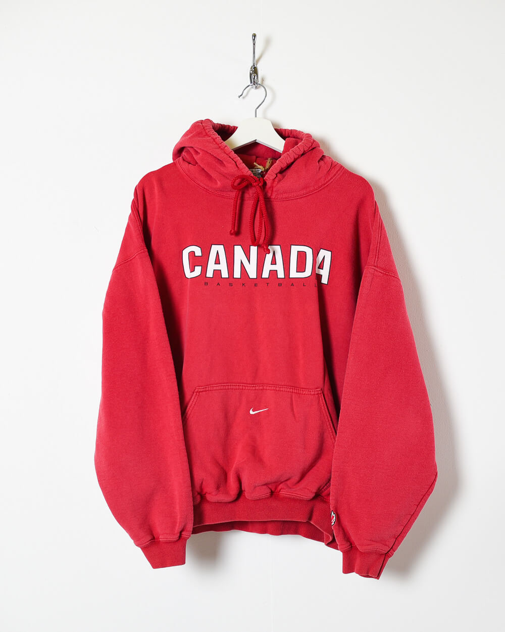 Knipperen Sociale wetenschappen boeren Vintage 90s Cotton Red Nike Canada Basketball Hoodie - Large– Domno Vintage