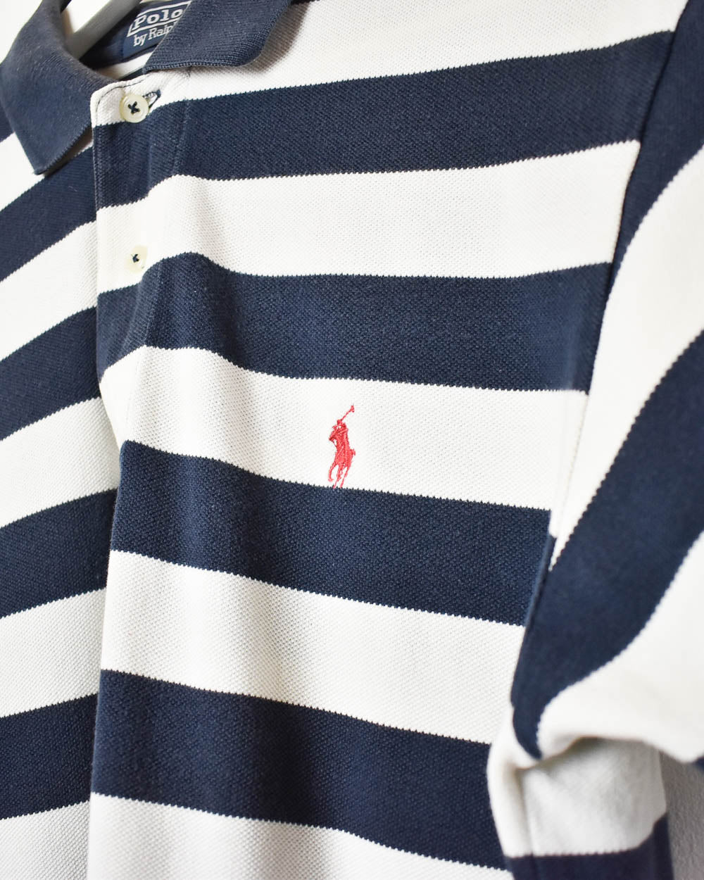 Navy Polo Ralph Lauren Striped Polo Shirt - Medium