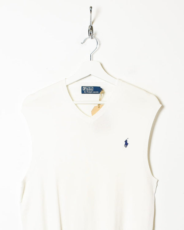 White Polo Ralph Lauren Sweater Vest - Small