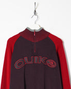 Maroon Quicksilver 1/4 Zip Knitted Sweatshirt - Large