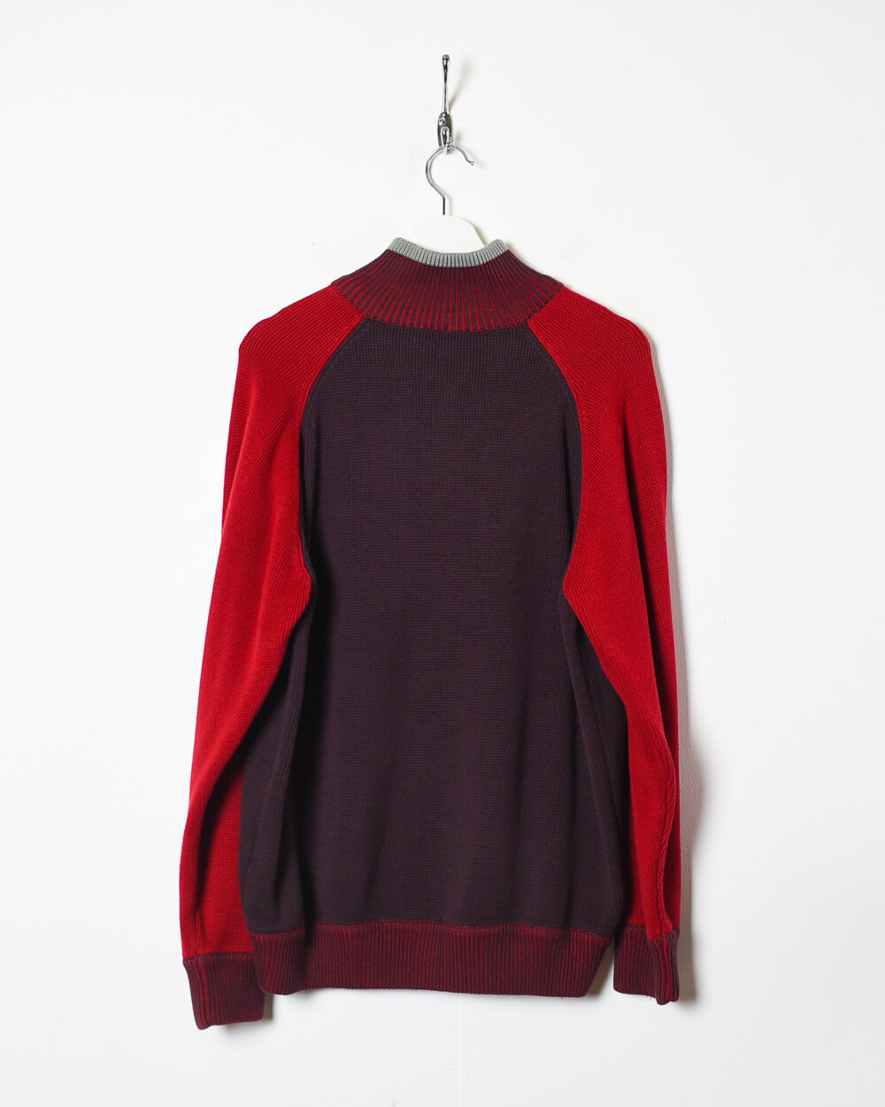 Maroon Quicksilver 1/4 Zip Knitted Sweatshirt - Large