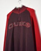 Maroon Quicksilver 1/4 Zip Knitted Sweatshirt - Large