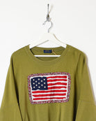 Khaki Ralph Lauren Women's Sweatshirt - X-Large