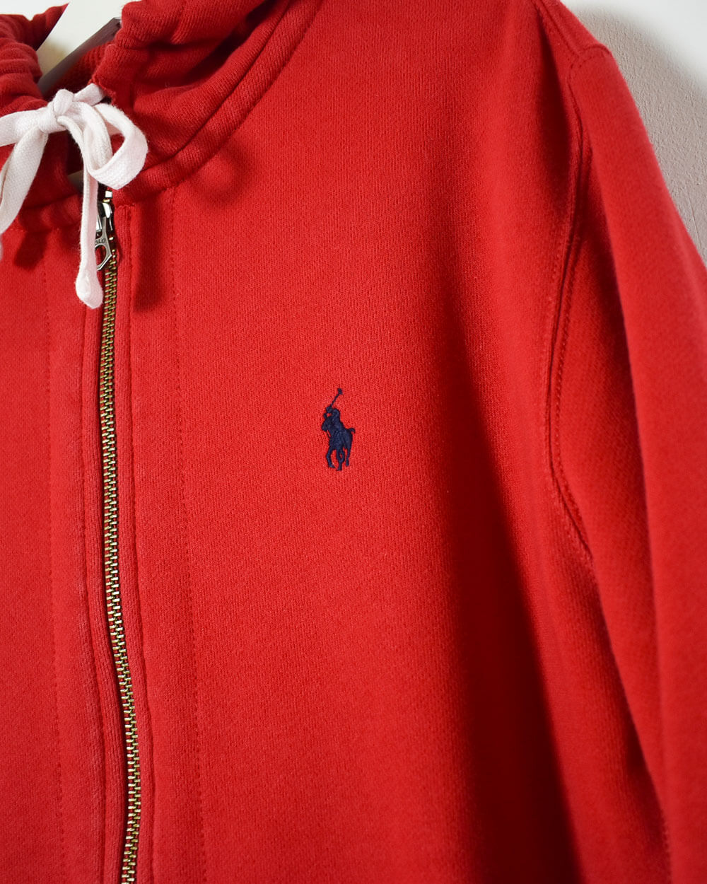 Red Ralph Lauren Zip-Through Hoodie - Large