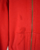 Red Ralph Lauren Zip-Through Hoodie - Large