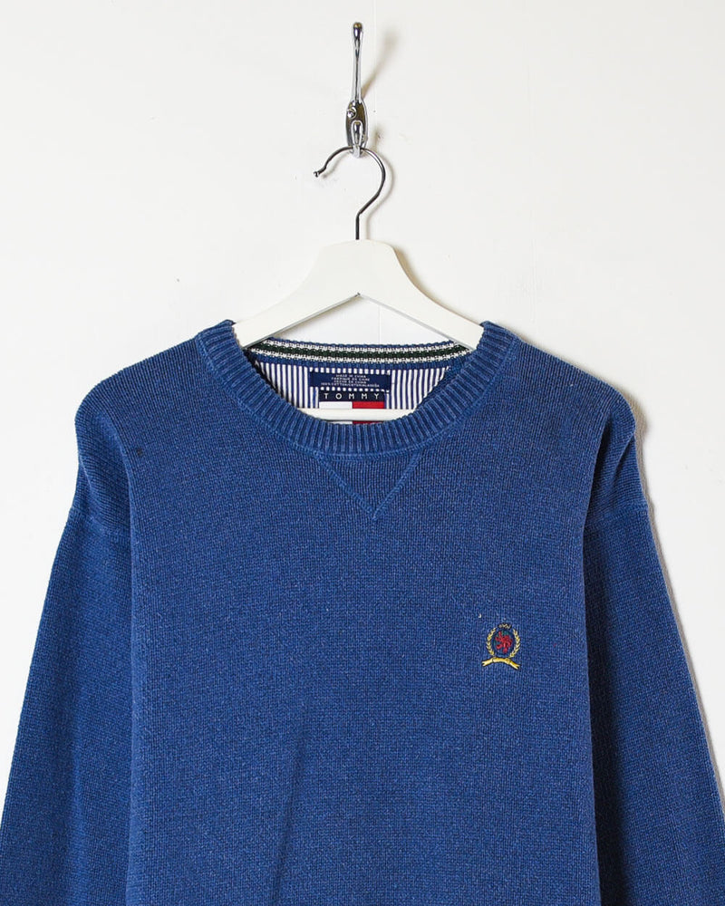 Blue Tommy Hilfiger Knitted Sweatshirt - Large