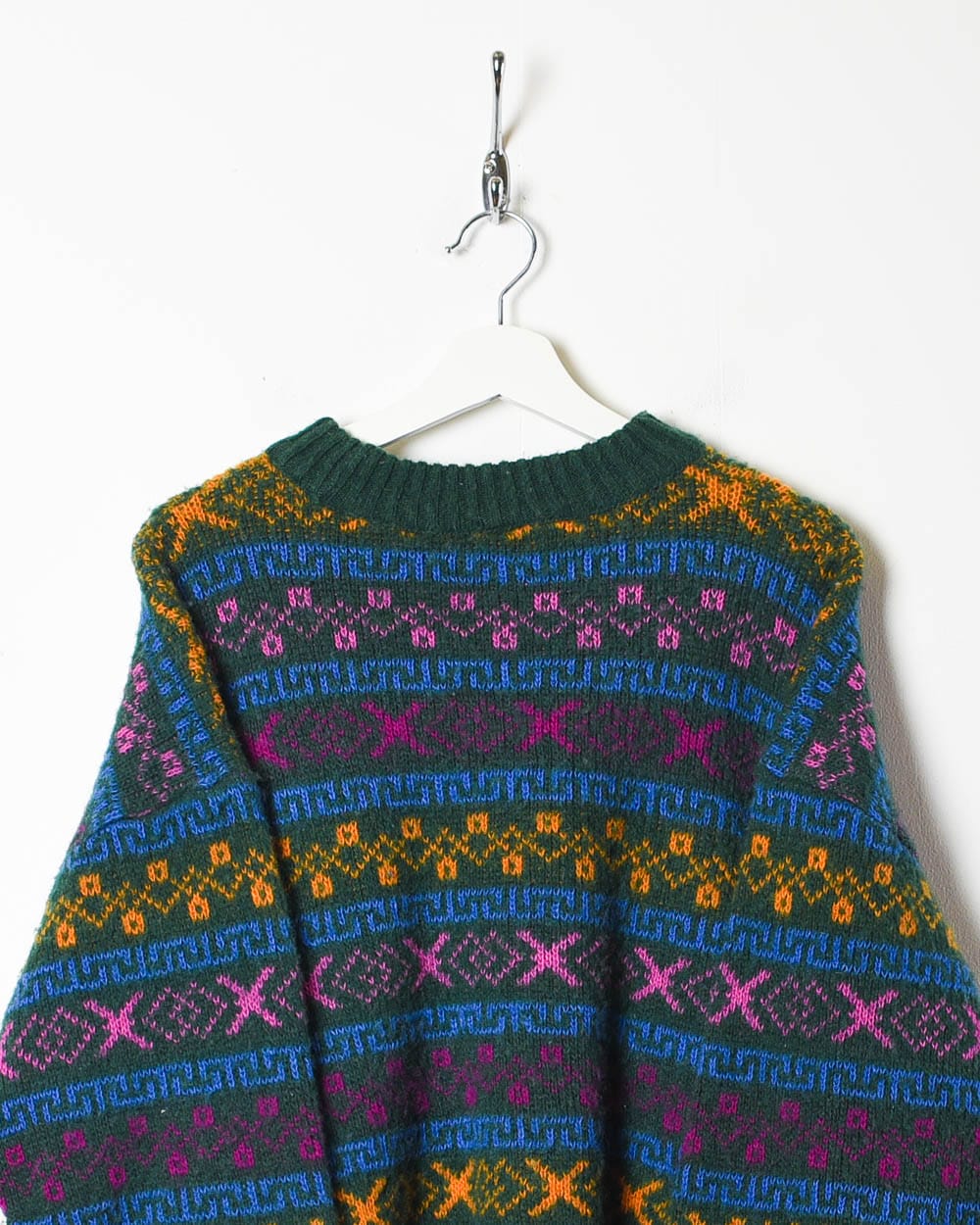 Multi Vintage Patterned Knitted Sweatshirt - Medium