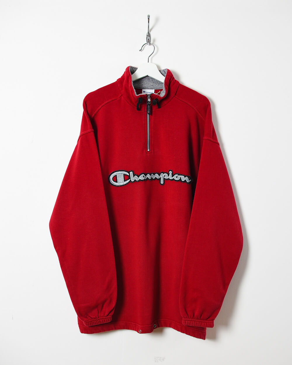 Red Champion 1/4 Zip Sweatshirt - X-Large