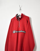 Red Champion 1/4 Zip Sweatshirt - X-Large