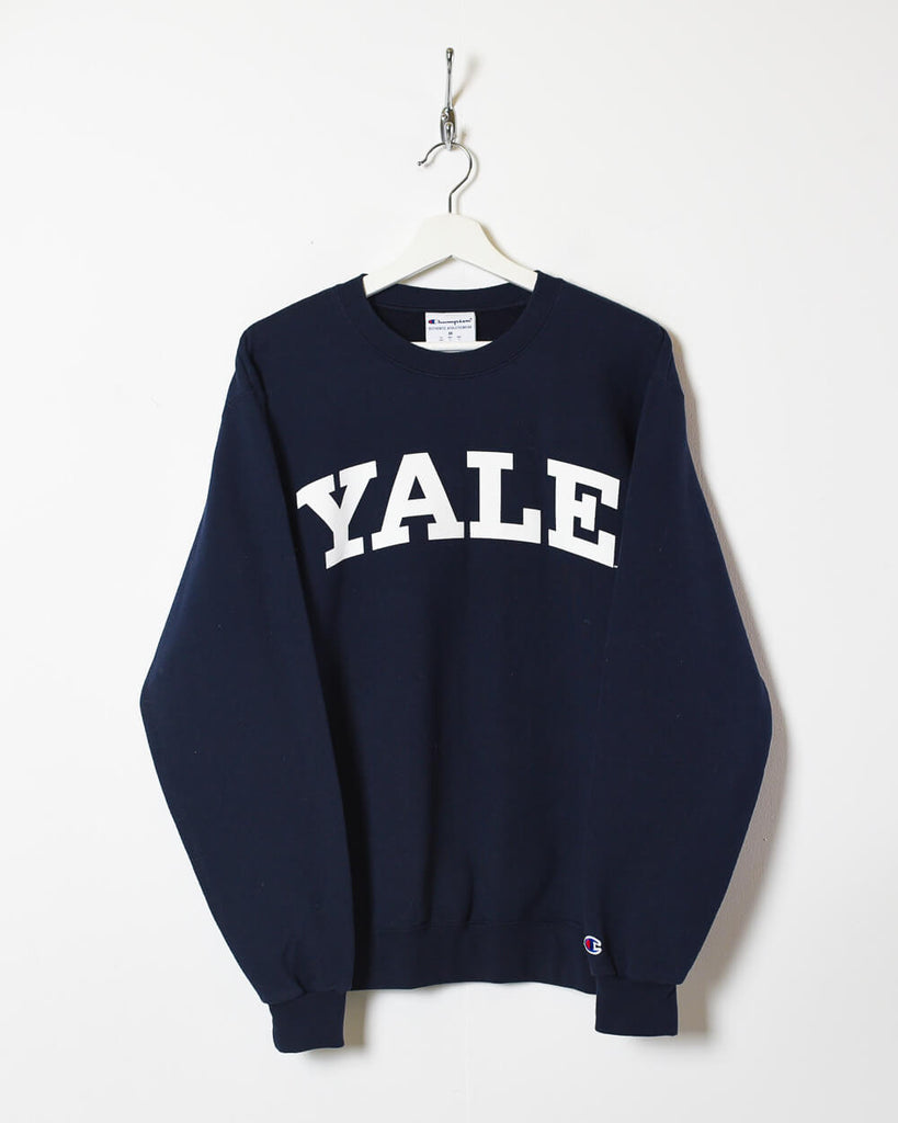 Vintage 10s+ Cotton Navy Champion Yale Sweatshirt - Medium