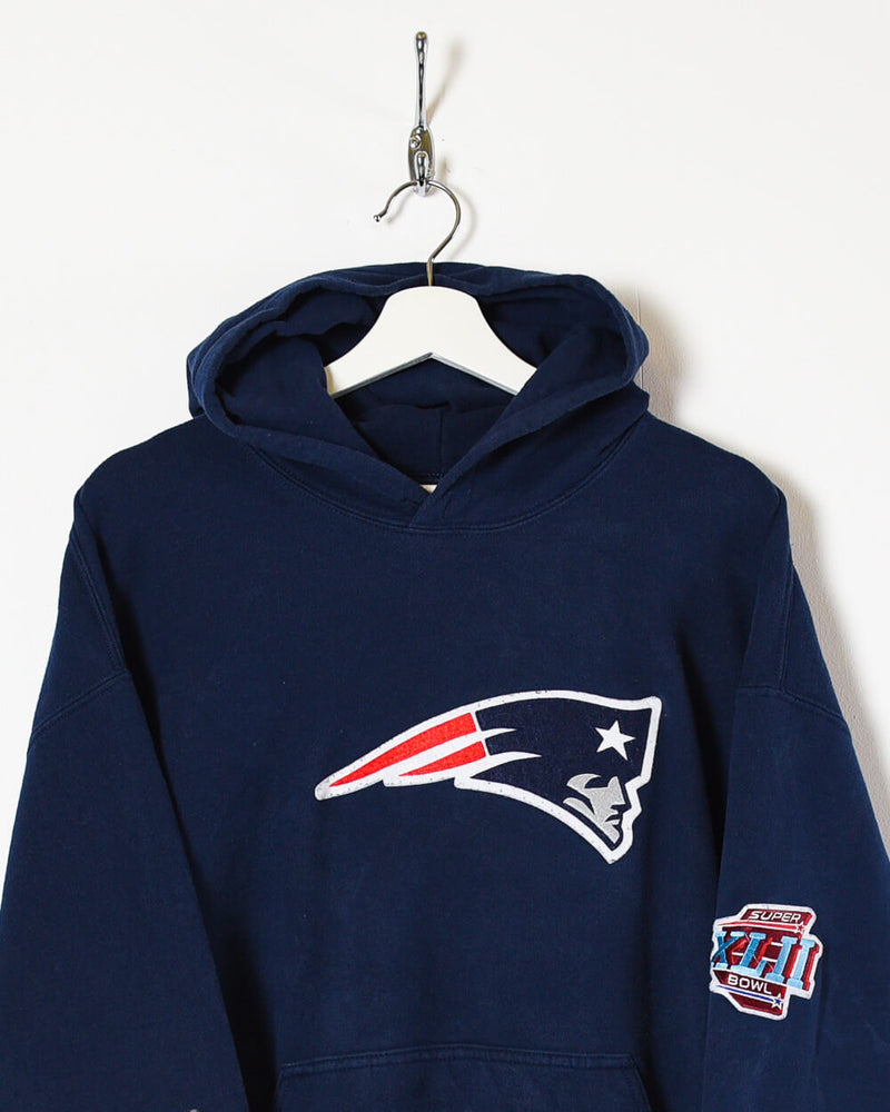 Vintage 00s Cotton Mix Navy New England Patriots Superbowl XLII Hoodie -  Medium– Domno Vintage