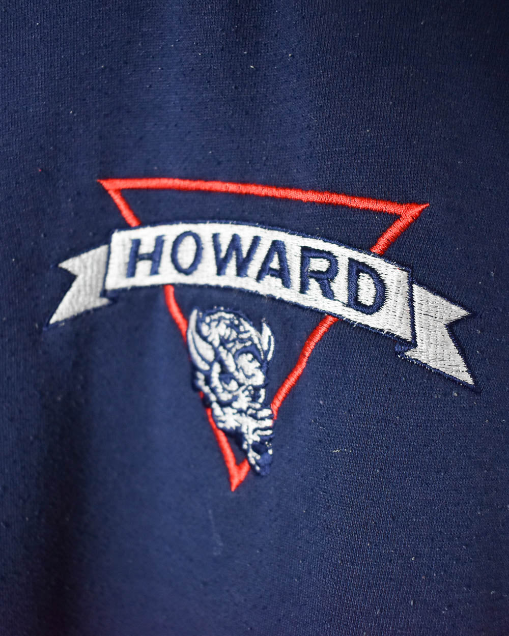 Navy Howard University Bison Mock Neck Hoodie - X-Large