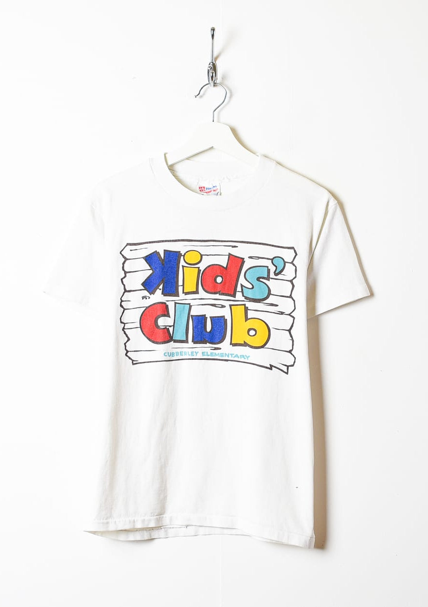 White Kids Club Elementary Single Stitch T-Shirt - X-Small