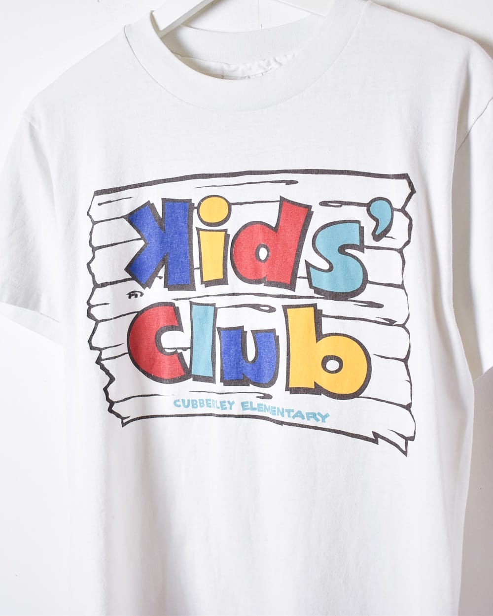 White Kids Club Elementary Single Stitch T-Shirt - X-Small