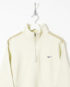 Neutral Nike 1/4 Zip Sweatshirt - Medium