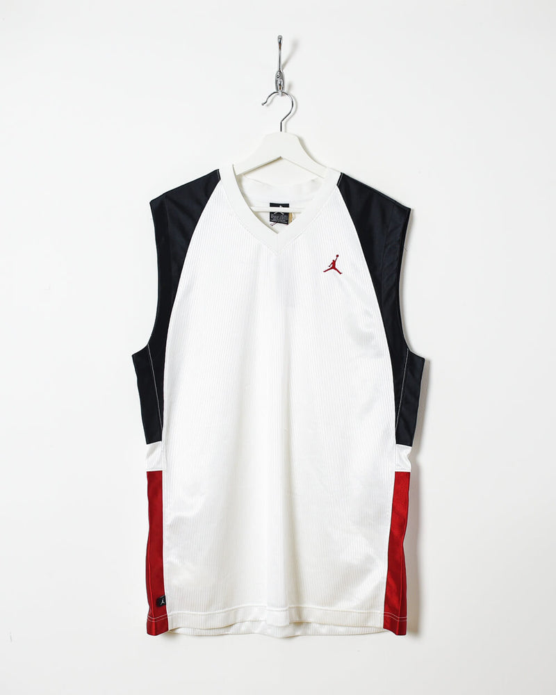 straffen Albany Bevestigen Vintage 00s Polyester Colour-Block White Nike Air Jordan Vest - Medium–  Domno Vintage