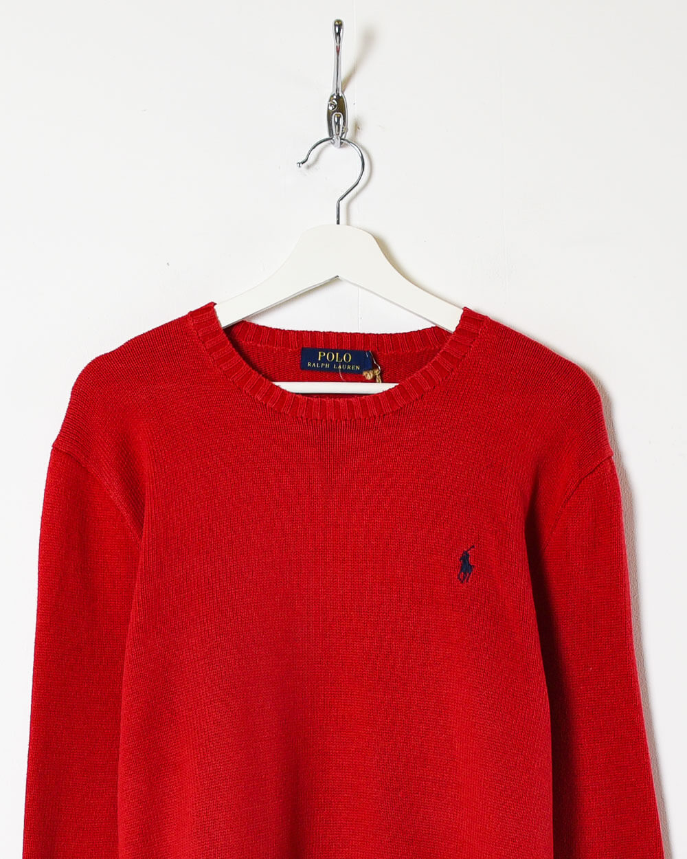 Red Ralph Lauren Knitted Sweatshirt - Medium