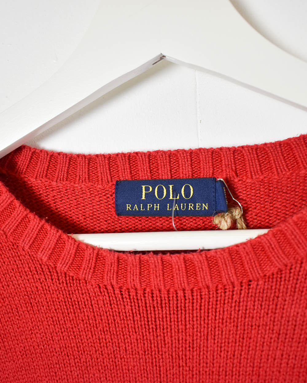 Red Ralph Lauren Knitted Sweatshirt - Medium