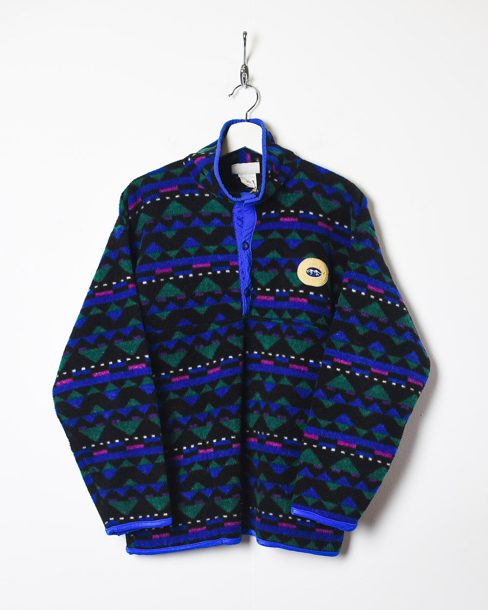 Vintage 90s Blue Banff Lake Louise 1/4 Zip Patterned Fleece - Small  Polyester – Domno Vintage