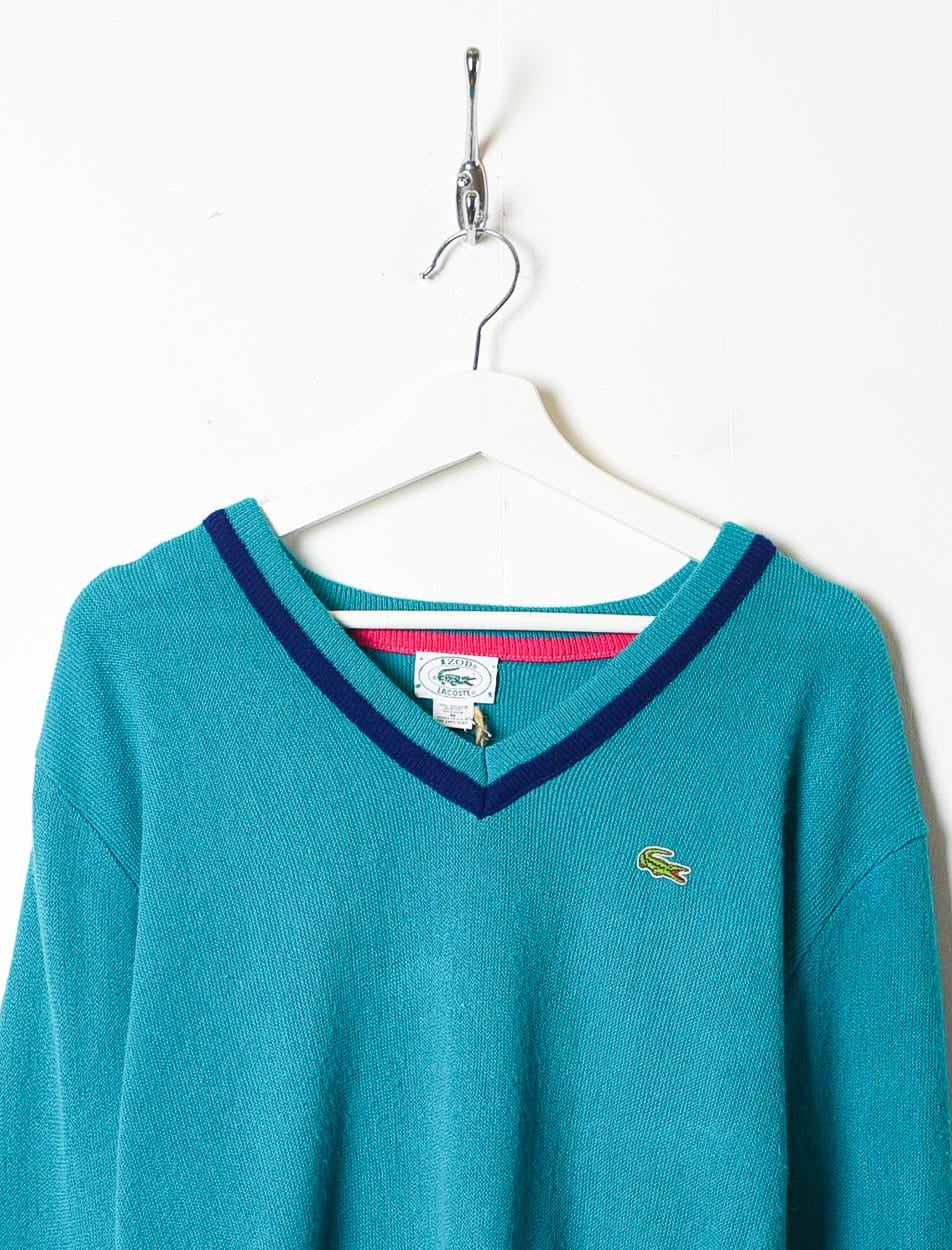 Blue Izod Lacoste 80s Knitted Sweatshirt - Small