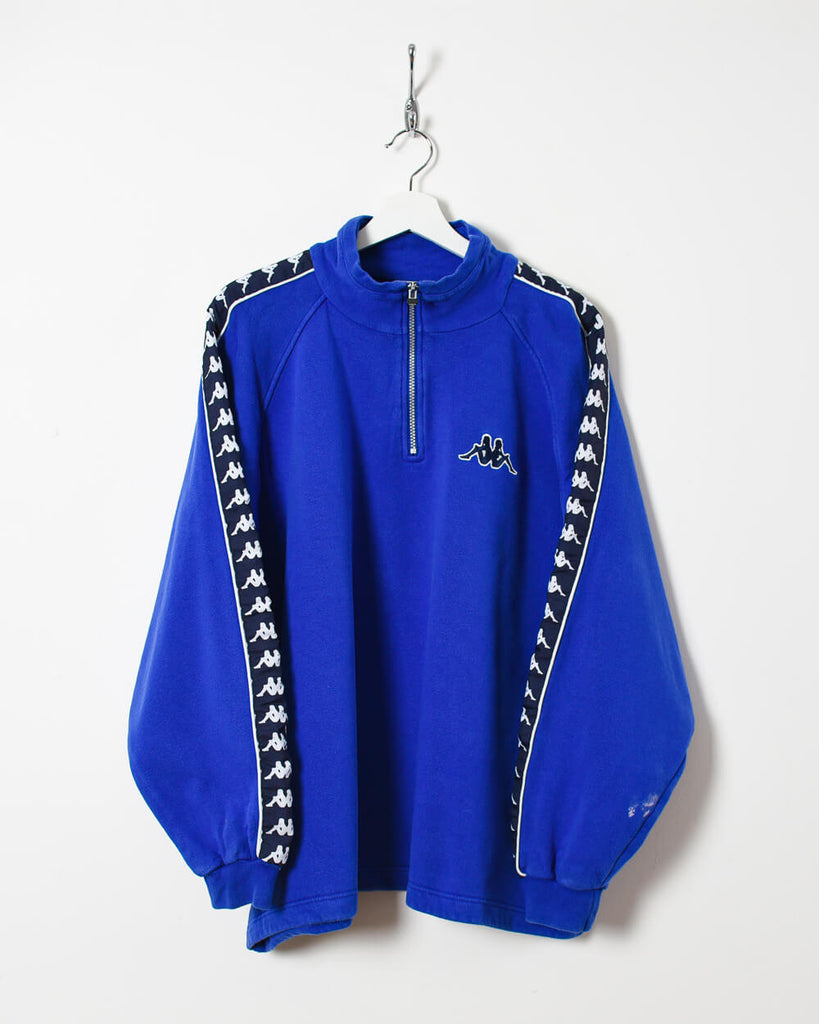 Begå underslæb ser godt ud mareridt Vintage 90s Cotton Blue Kappa 1/4 Zip Sweatshirt - X-Large– Domno Vintage