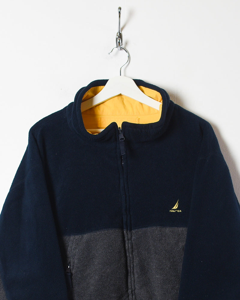 Vintage 90s Yellow Nautica Reversible Fleece Jacket - X-Large