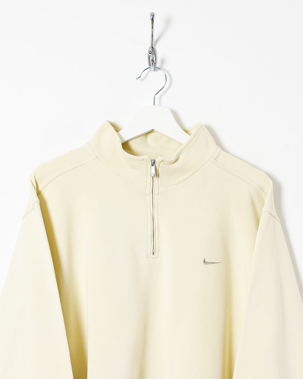Neutral Nike 1/4 Zip Sweatshirt - Large
