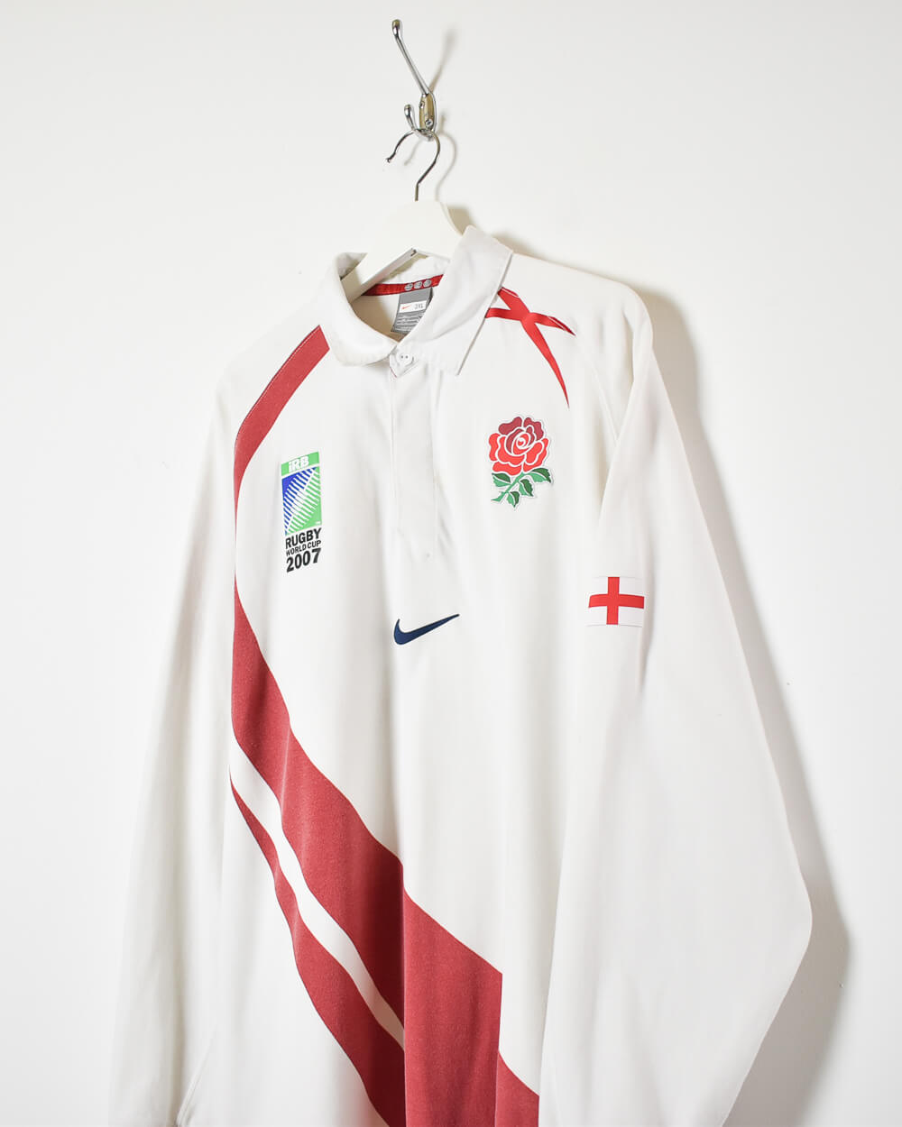 White Nike England Rugby World Cup 2007 Rugby Shirt - X-Large