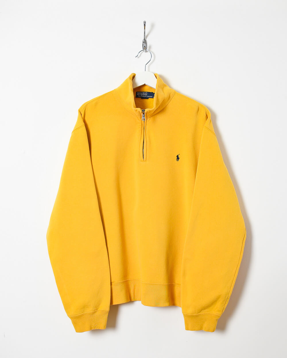Yellow Ralph Lauren 1/4 Zip Sweatshirt - X-Large