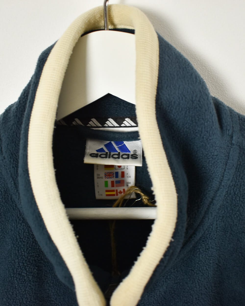 Navy Adidas Zip-Through Fleece - Large