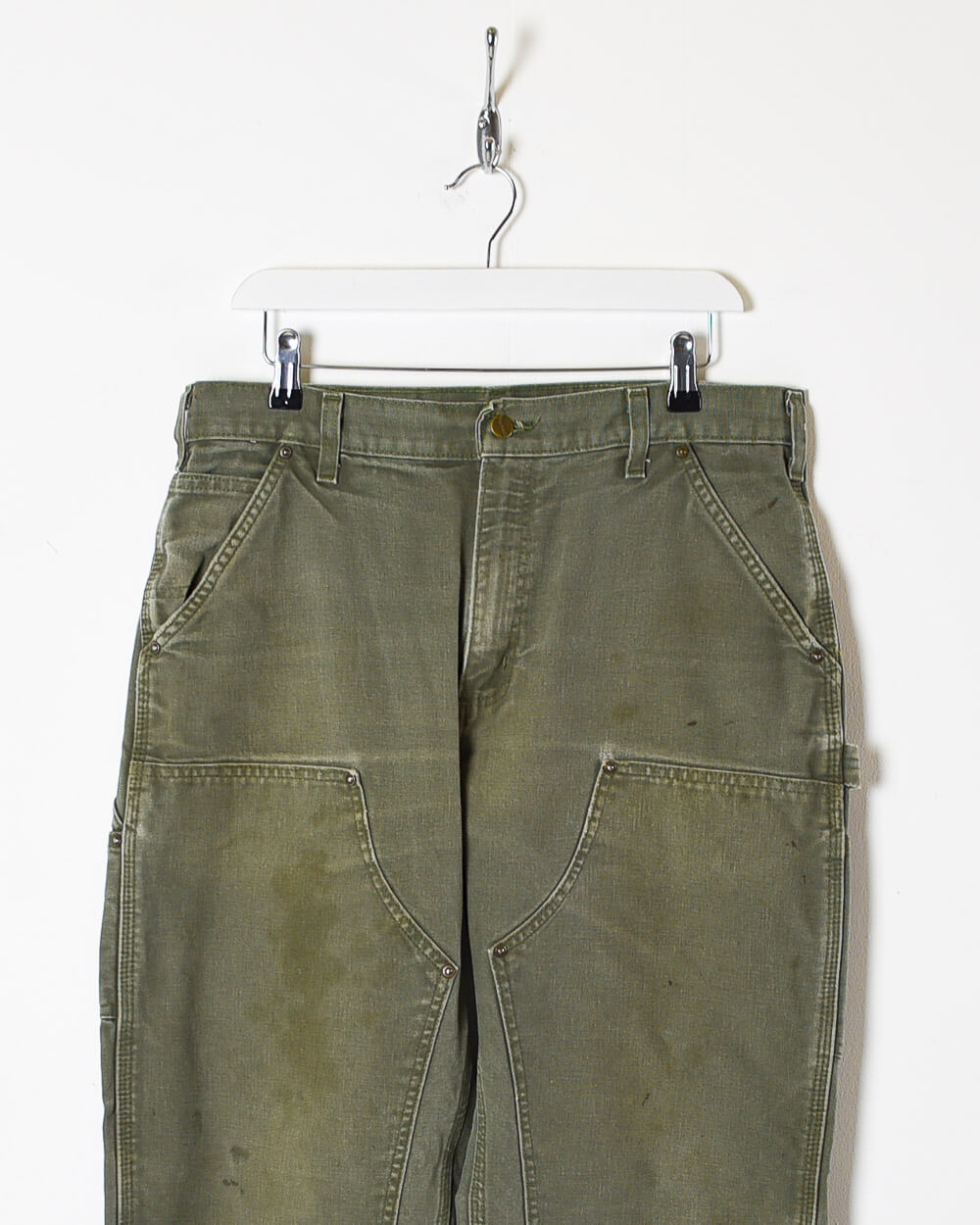 Khaki Carhartt Double Knee Carpenter Jeans - W34 L30
