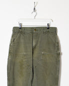 Khaki Carhartt Double Knee Carpenter Jeans - W34 L30