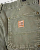 Khaki Carhartt Double Knee Carpenter Jeans - W34 L30