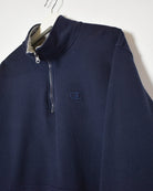 Navy Champion 1/4 Zip Sweatshirt - Medium