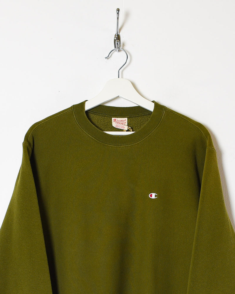 Vintage 10s+ Cotton Plain Green Champion Reverse Weave Sweatshirt