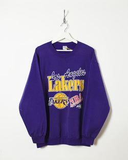 Purple MAN Standard Fit NBA Los Angeles Lakers Licensed Crew Neck