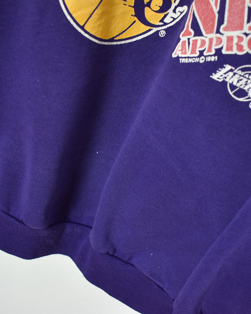 Vintage 90s Cotton Mix Purple Los Angeles Lakers NBA Sweatshirt - Large–  Domno Vintage
