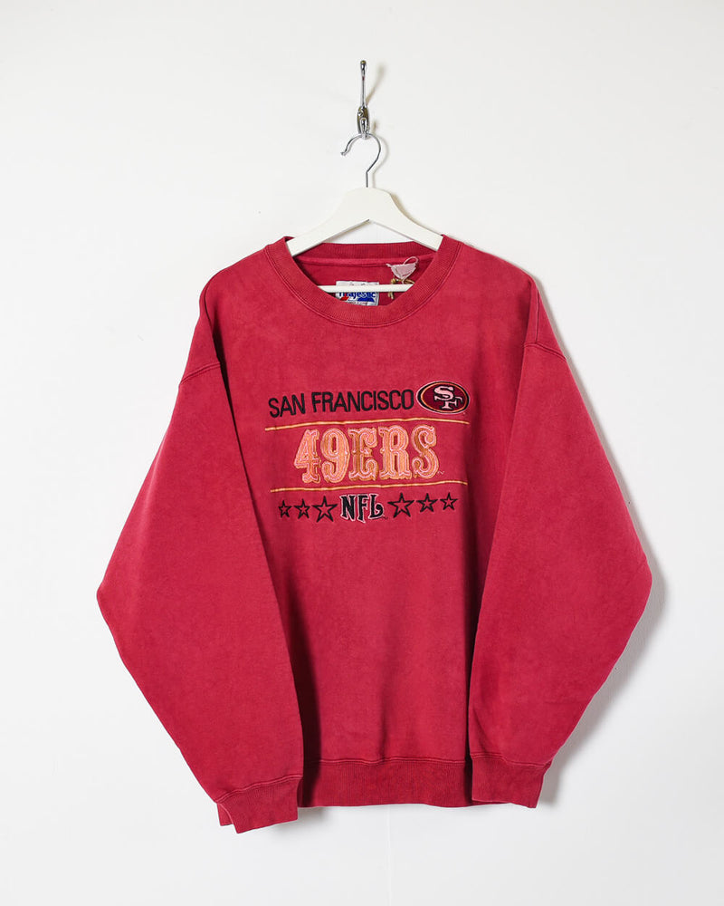 Vintage 90s Cotton Pink Majestic San Francisco 49ers NFL Sweatshirt -  Medium– Domno Vintage