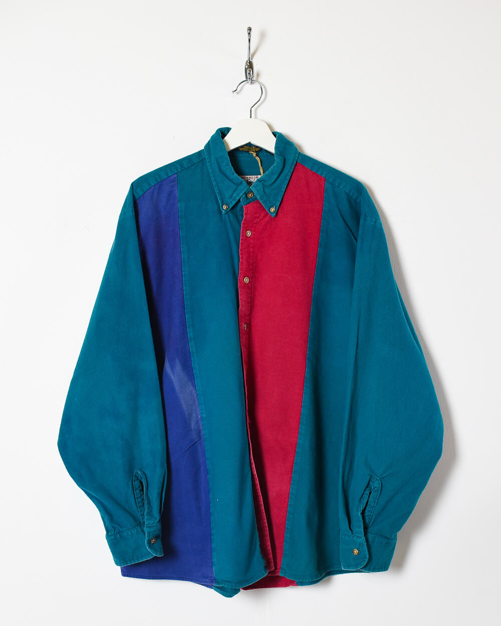 Blue Vintage Colour Block Shirt - X-Large
